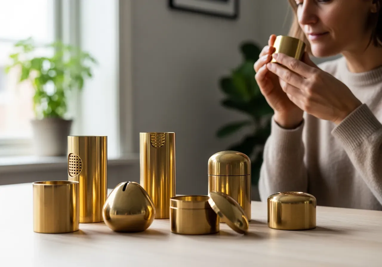 Doftnoter i borstad mässing