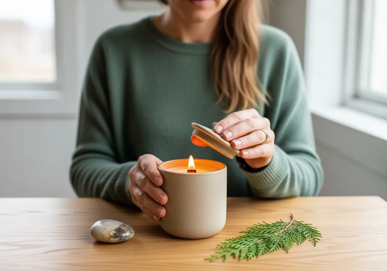 Keramiska doftljus med ceder och kashmir