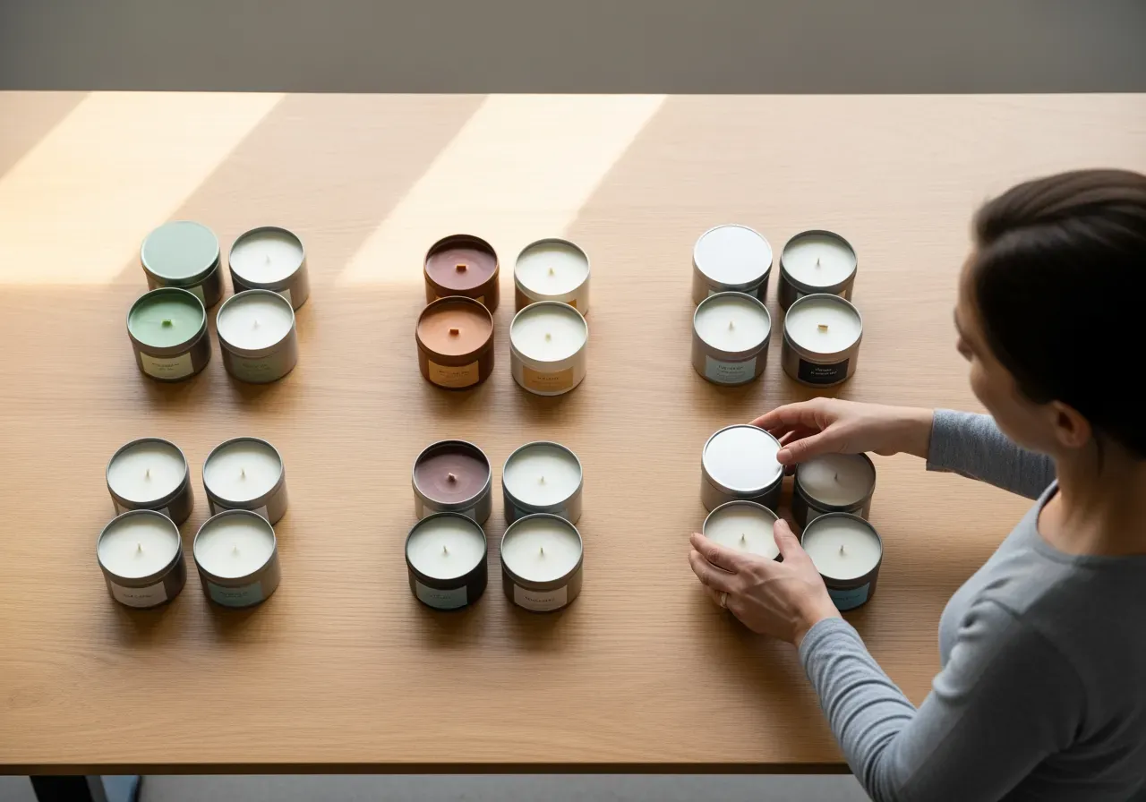 Plåtljus och doftfamiljer i översikt