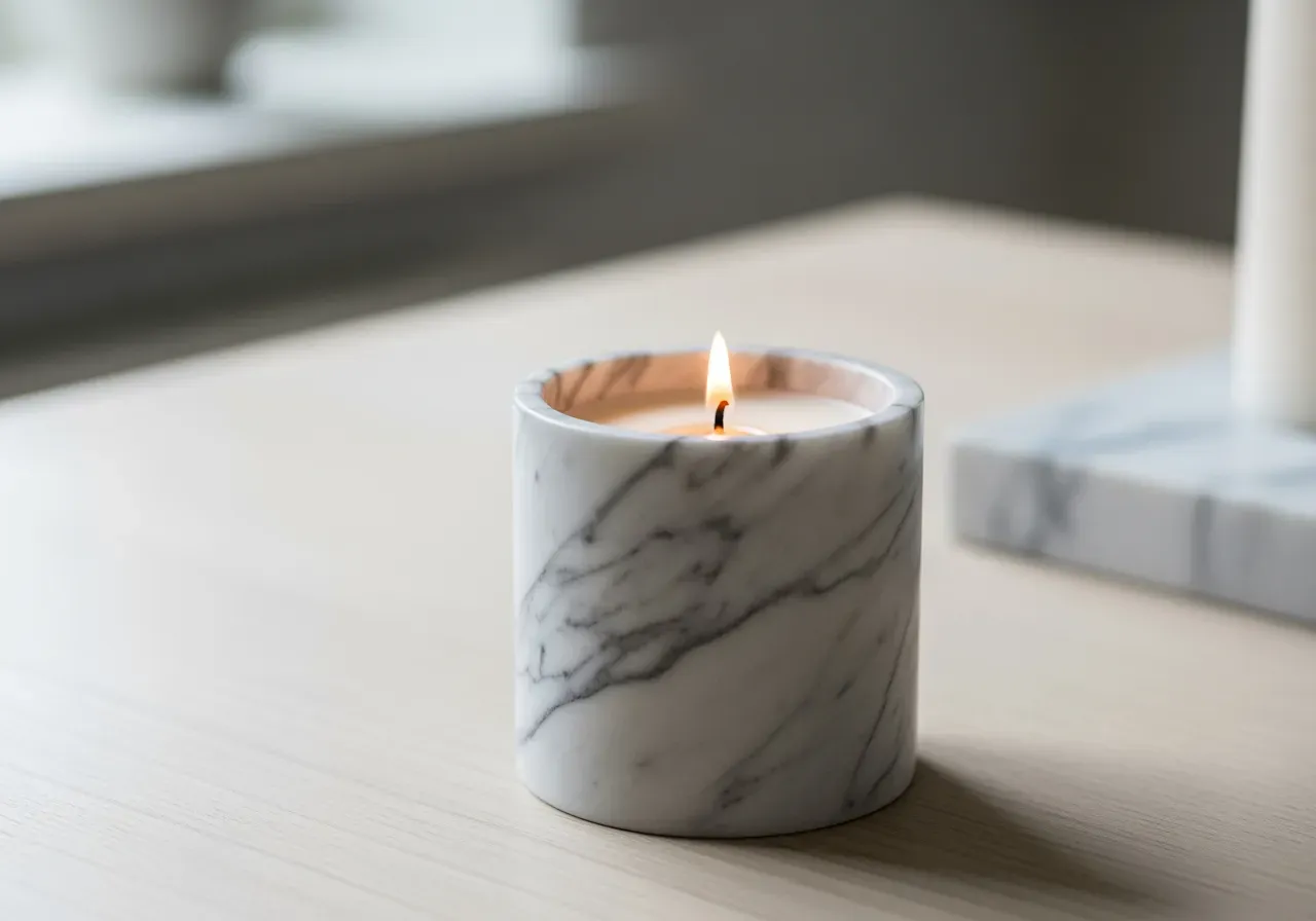 Vetiver i marmor doftljus