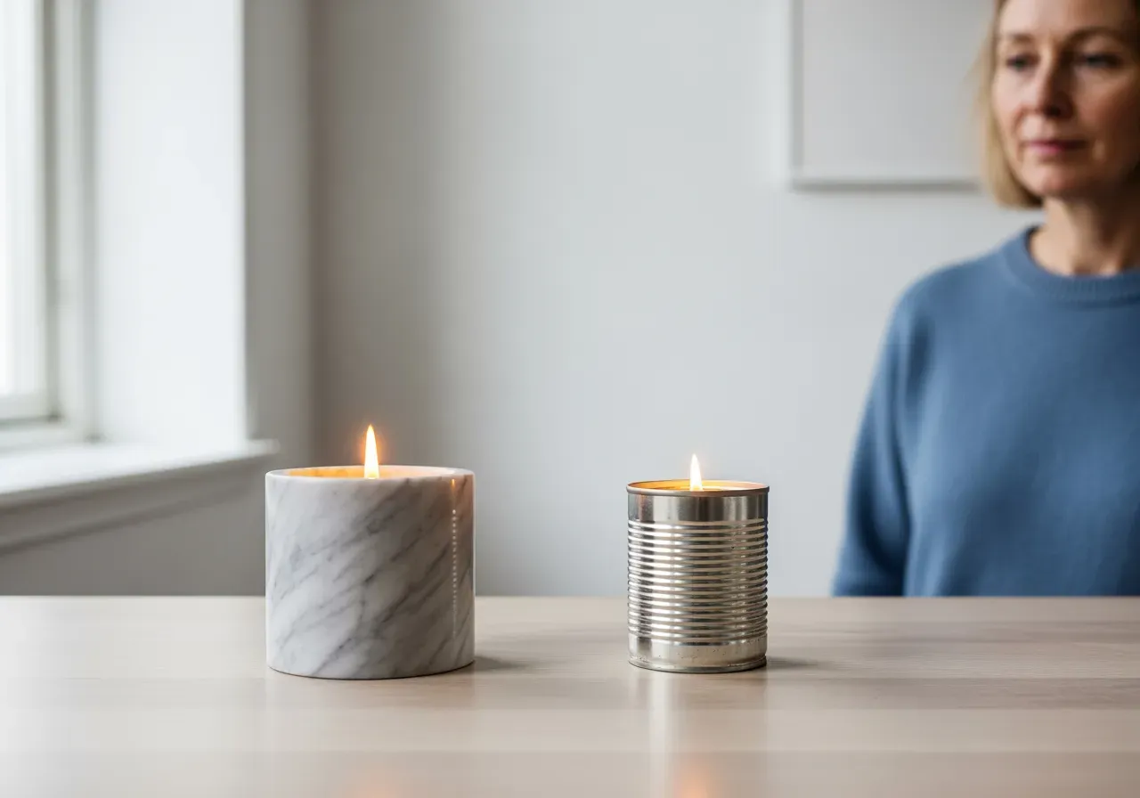 Marmorljus och plåtburksljus jämförelse