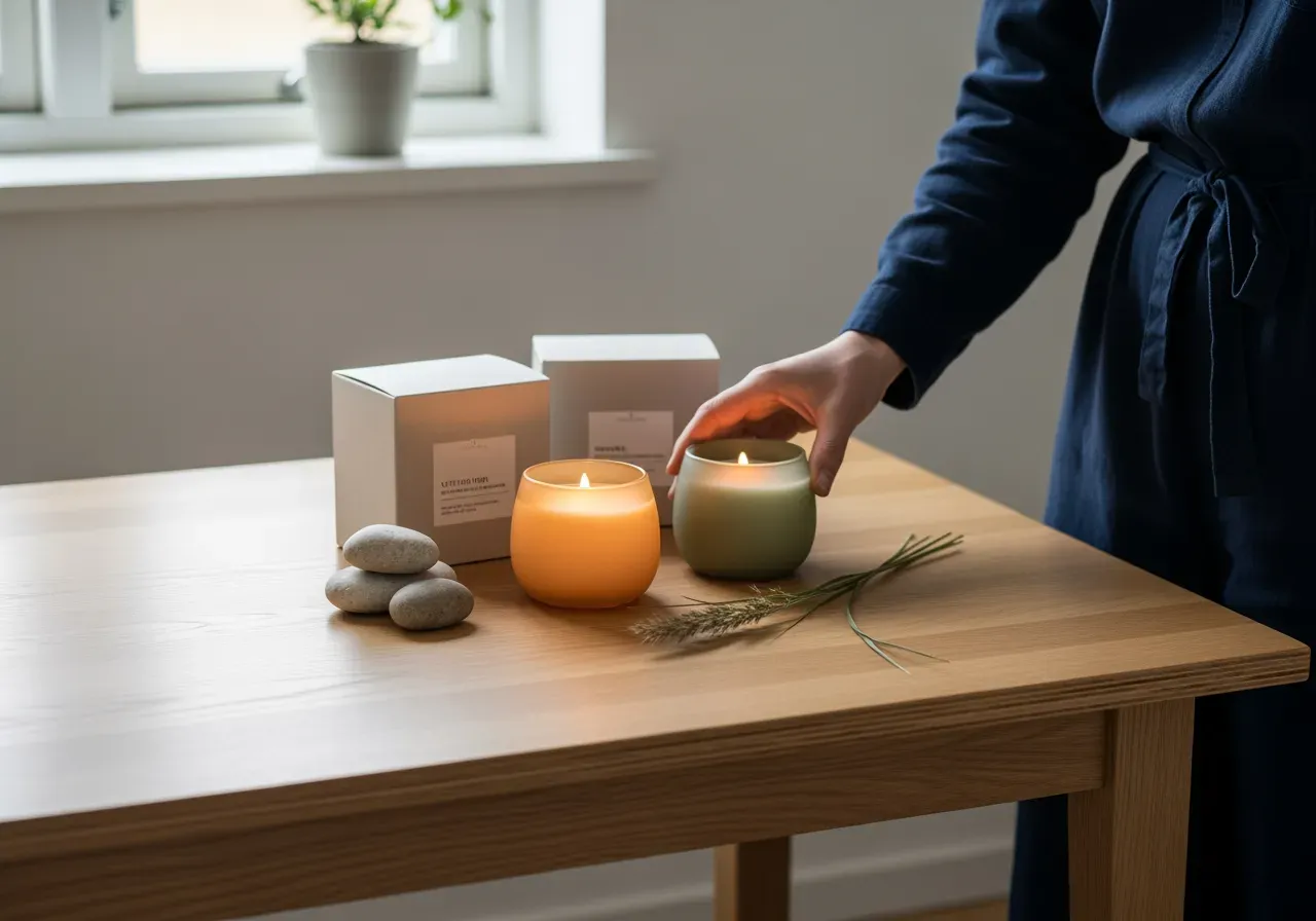 Presentset doftljus vetiver och ambery