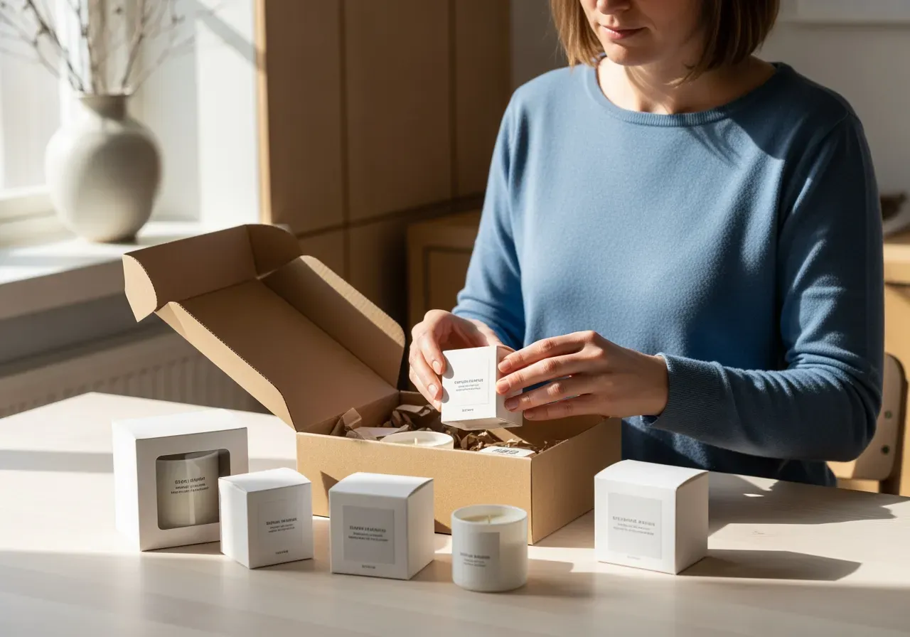 Gåvoset och paket med doftljus