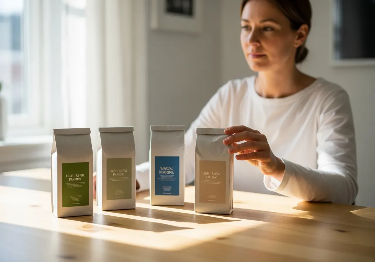 Paket för ljuspåfyllning i olika dofter