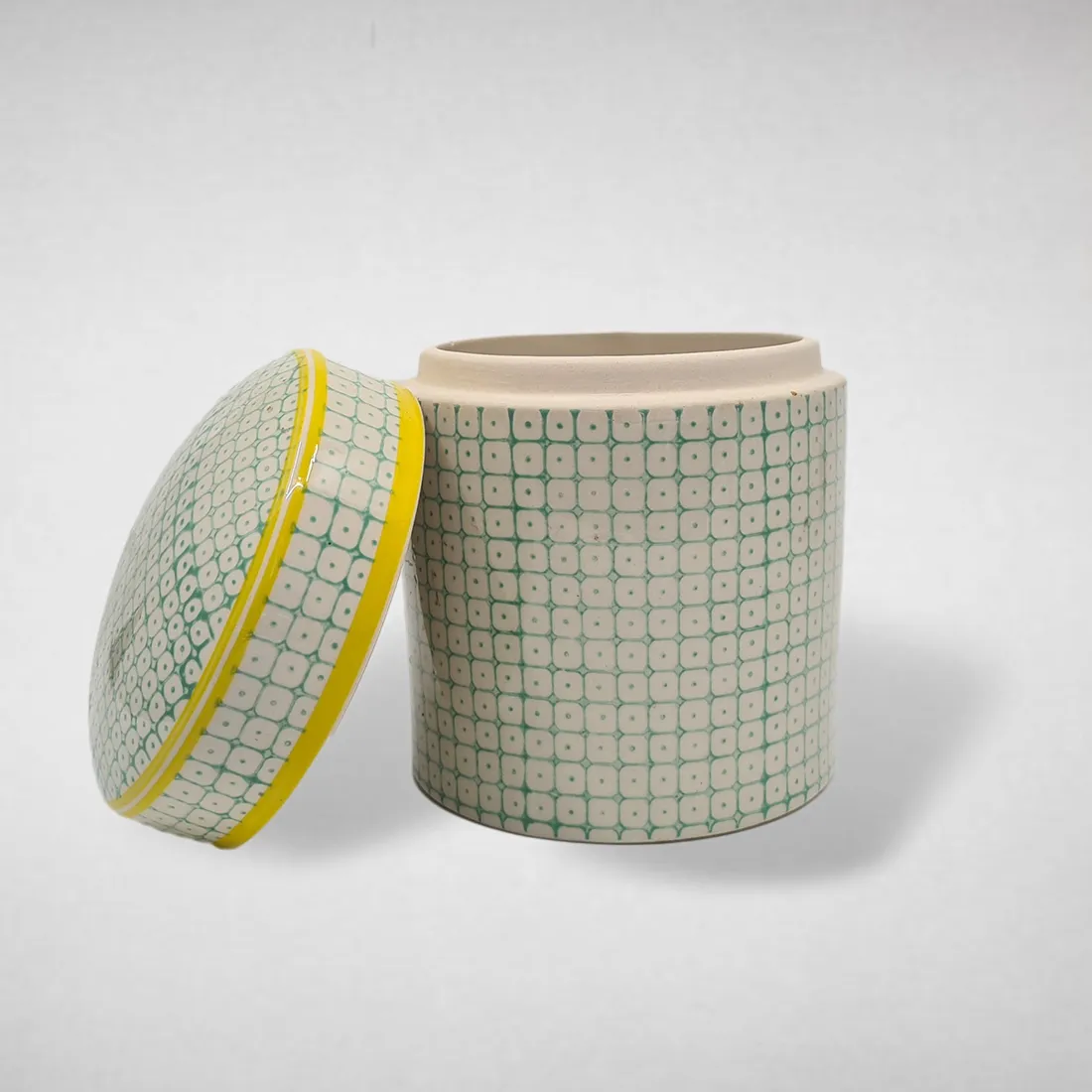 Ceramic candle with lid - Ambery